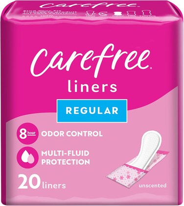 Carefree Acti-Fresh Body Shaped Pantiliners Unscented Regular, 20 ct