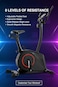 Marshal Fitness Indoor Cycling Bike MF-149B &ndash; Magnetic Exercise Bike with 8-Level Resistance, LCD Monitor, Adjustable Seat, Quiet Belt Drive, 120KG Capacity Upright Fitness Bike for Home Gym