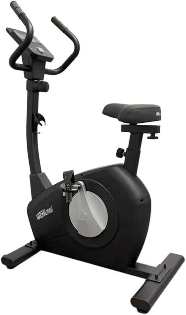 Marshal Fitness Upright Exercise Bike with 10-Level Magnetic Resistance, 5kg Internal Flywheel, Smooth &amp; Quiet Indoor Cycling for Home Gym