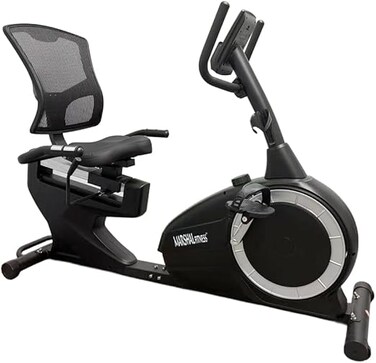Marshal Fitness Recumbent Exercise Bike with 8-Level Magnetic Resistance, 5kg Internal Flywheel, LCD Monitor, Quiet Home Fitness Cycle (135kg Capacity)