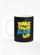 Designer Printed Coffee Mug with Heavy Duty Handle 11oz Ceramic Personalised Gift Mugs Cup [Microwave Safe &amp; Dishwasher Proof] - Wake your mind up