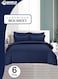 6-Piece Premium King Size Bedding Set, Blue Striped Design and High-Quality Cotton Hotel Luxury Bedsheet, Soft Quilt Cover and Pillowcases