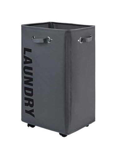 GEPAS XX-Large Laundry Basket with Removable Wash Bag on Wheels,Collapsible Rolling Laundry Hamper,Foldable Clothes Sorter and Organizer(Grey,XXL)