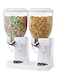 Dual Cereal Dispenser White/Clear/Silver
