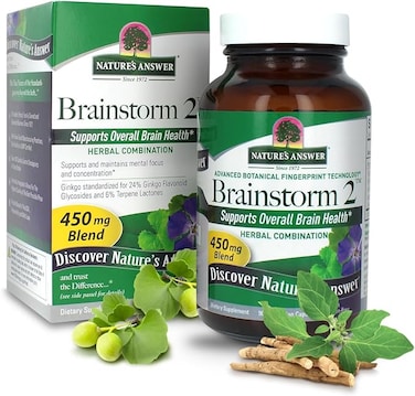 Nature'S Answer - Brainstorm 2 Herbal Combination 450 Mg. 90 Vegetarian 130077