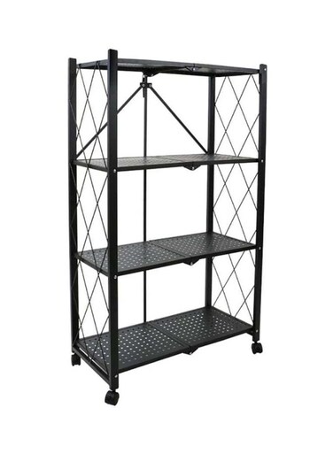 Foldable Storage Rack Metal Black 126x71x35cm