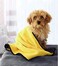 Azonee 2 Pcs Dog Bath Towel, Super Absorbent Coral Velvet Dog Towel Shammy Towel Pet Shower Towel Cat Grooming Towel for Medium Dogs and Cat, Machine Washable Yellow &amp; Grey 19.7" x 39.4