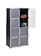 Girnees 8 Cubes Black Flower Diy Storage Cabinet