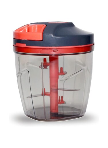 Sprint 6-Blade Chopper with Black and Red Design - Quickly Dice, Mince and Chop Your Fruits and Vegetables ,900ml Efficiently Prep Your Fruits and Vegetables. (900ml, Red and Black)
