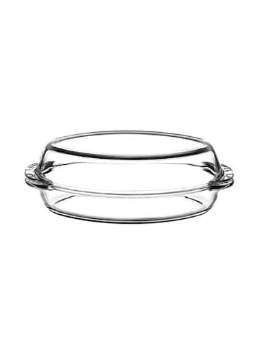 Oval Glass Baking Casserole With Lid, 1800 Ml Tray + 1800 Ml Lid Capacity, 110 Mm Height, 340X195 Mm Diameter - Clear