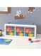 Plastic Drawer Storage Cabinet, Stackable Drawer, Toys Cosmetic Desktop Storage Box Wall Hanging Storage Bins with 3 Drawer for Office School Home Organizer Bins 39 * 16.5 * 18cm(BLUE, 1PCS)