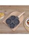 Sun, Moon And Stars Household Multifunctional Four-holeFrying Pan Three-in-one Non-stick Breakfast Pan Portable Medical Stone Frying Pan, Black