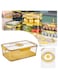 GoodsTJ Food Storage Container with Date Display Labels Airtight Refrigerator Organizer for Kitchen Fridge, Fruit, Vegetable &amp; Eggs (Yellow, Large)