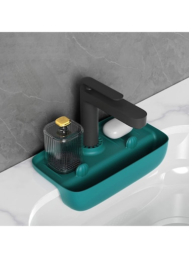 Kitchen Sink Splash Guard, Silicone Faucet Mat Sink Water Splash Guard Sink Draining Pad Behind Faucet Kitchen Sink Accessories Sink Tray Holder Drain Basket