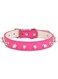Dog Collar with Spikes,Rivet Dog Collar, Leather Spiked Studded Dog Pet Collars for Small Medium Large Dogs (Rose red, M)