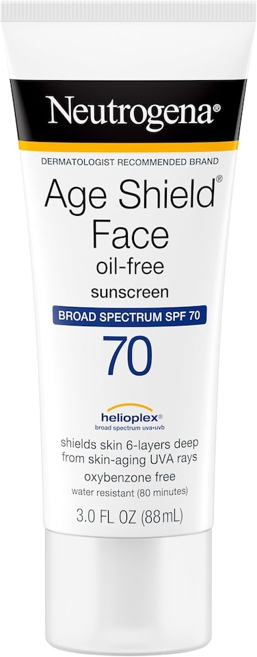 Neutrogena Age Shield Anti-Oxidant Face Lotion Sunscreen With Broad Spectrum SPF 70, Oil-Free &amp; Non-Comedogenic Moisturizing Sunscreen To Prevent Signs of Aging, 3 fl. oz