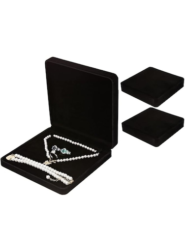 PINKE 2 Pcs Velvet Jewelry Set Box Jewelry Gift Boxes Earring Ring Bracelet Necklace Valentine's day Gift Box Empty Jewelry Storage Case Jewelry Storage Holder for Wedding Travel