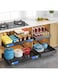 Expandable Cabinet Organizer Drawer,Pull Out Cabinet Organizer，(12.6"-20.5") Heavy Duty Slide out Draw,rs Fixed with Adhesive Nano Film for Kitchen Base Cabinet Organization,Pantry,Bathroom (Black)