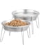 Wellbro Elevated Cat Bowls, 5.9 Inch Wide Stainless Steel Cat Food Bowls with Metal Stand Whisker Stress-Free, Raised Food and Water Dish for Cats, Kitten, Puppies and Small Dogs-2 Pack