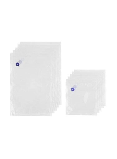 10-Piece Reusable Food Vacuum Sealer Bags For Food Storage Clear