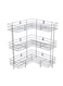 3 Layer L Corner Shape Stand Set Of 3 Layer Stainless Steel Multipurpose Wall Mount Storage Rack, Shelf For Kitchen And Bathroom (3 Layer, Corner Shelf) Silver