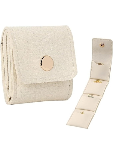 Travel Jewelry Bag 2025 New Portable Foldable Faux Suede Jewelry Organizer And Storage with Buckle - Mini Travel Jewelry Roll Bag Jewelry Pouch for Earrings, Rings, Necklaces-1PCS