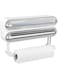 Foil Plastic Wrap Dispenser with Slide Cutter, Reusable Aluminum Tin Foil and Cling Film Organizer with Magnetic Bottom, Adjustable Refillable Drawers Dispenser Storage Holder