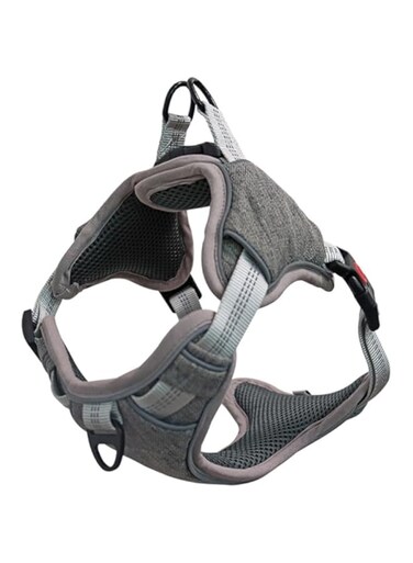 gepas Adjustable Dog Harness Dogs Adjustable Buckle Chest Strap For Medium Large Dogs Pet Outing Supplies (Grey, XL)