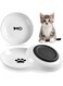 AMROAH 3pcs Cat Food Bowl Set Dishes for Indoor Cat &amp; Kitten, Wide Anti Whisker Fatigue Heavy Non-Slip Ceramic Cat Bowls Plate for Dry Wet Food &amp; Water Home Outdoor