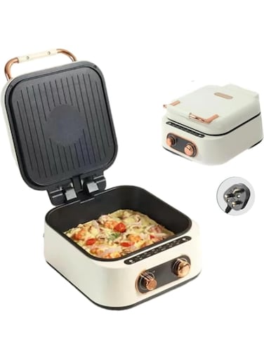 Electric Grill &amp; Hot Pot Cooker, Non-Stick Baking Tray &amp; Hot Pot Cooker, Compact Pancake Maker, Easy Clean BBQ Grill, Versatile Kitchen Multi-Cooker, Kitchen Appliance, Easy to Clean