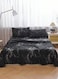 Home 4 Pieces Bedsheet Set, Black Marble.