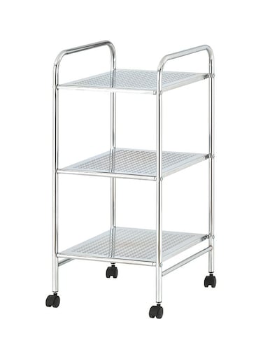 3-Tier Metal Shelf Trolley silver 32x36.5x71cm