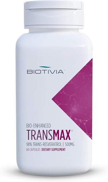 Biotivia Transmax. 500mg of 98% Trans-resveratrol + Polydatin for More Bio-Availability. High Potency. 100% Vegetarian. No Artificial Fillers or Additives. 60 Capsules