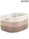 Blanket Basket , Rectangle Woven Baskets for Storage , 38*30*25CM , Laundry Basket for Decorative Nursery Blanket , Toys , Dirty Clothes and Magazine in Shelves , Baby Room , and Living Room , brown .