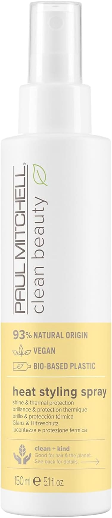 Paul Mitchell Clean Beauty Heat Styling Spray - Vegan Heat Protection Spray For All Hair Types, Protective Heat Spray For Light Hold 150ml