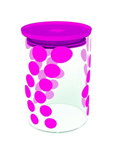Zak Designs 0896-860 Dot Storage Container Glass Fuchsia, Fuchsia, 900 ml