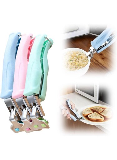 Pcs Hot Plate Grippers, 2026 Upgraded Multi Purpose Hot Plate Gripper, Anti-Scald Bowl Dish Grippers for Kitchen (3 Colors-A)