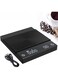 Angju Coffee Scale with Timer 2kg,0.1g Digital Hand Drip Coffee Gram Scales with USB Output Waterproof Multifunction Espresso Coffee Scale Kitchen Scale with Silicone Pad (Black)