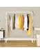 Drying Rack Floor-To-Ceiling Hanger Folding Dormitory Indoor Bedroom Household Clothes Rack, White 110 x 40 x 150cm