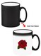 Color Changing Heat Sensitive Ceramic Mug, Image Revealed When HOT Liquid is Added! Rose 1