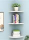 Floating Corner Wall Shelf 3Pcs Triangle Bookshelf Home Decor 3 Tier Display Organizer 25cm White