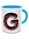 imPRESS White &amp; Blue Ceramic Coffee Mug With Night Chrome Letter G