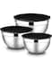 Mixing Bowls with Lids, 3-Piece Stainless Steel Salad Bowls Metal Nesting Bowls for Baking Cooking and Prepping, Airtight Lids &amp; Stackable Design(18cm&iuml;&frac14;&OElig;22cm&iuml;&frac14;&OElig;26cm)