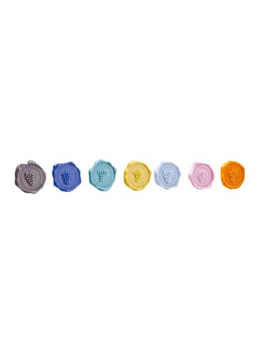 Vin 8-Piece Classic Grape Glass Marker Blue/Yellow/Grey