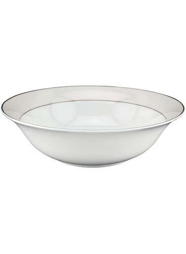 Shallow 23Cm Porcelain Platinum Bowl With Gold Rim, White, 23 Cm, Ts-J1-14