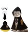 NALACAL Pet Costume Harry Potter Witchcraft Style, Dog Cat Cute Halloween Costumes Cape Cosplay Costume Set, Wizard Pet Clothes Apparel Soft Hoodies with Glasses Neckties, Yellow (Large Size)