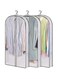 Khazna Garment Bags, Hanging Garment Bags, 40" Hanging Garment Bags for Closet Storage Suit Bag 4" Gusseted Clear Clothes Cover for Coat, Jacket, Sweater (3 Packs)