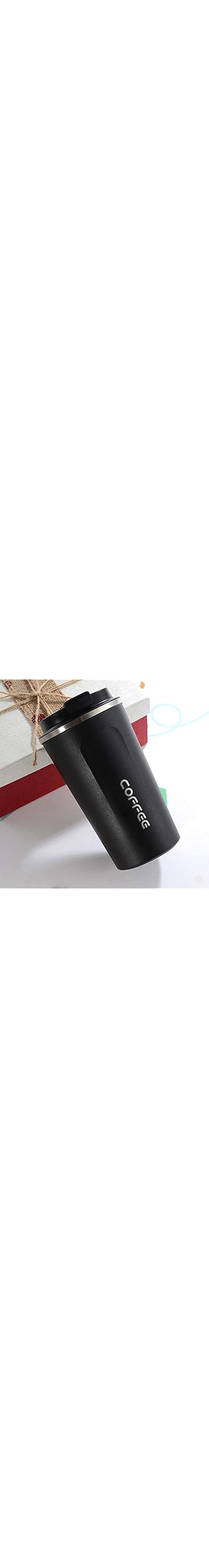 zhengpingpai Stainless steel travel mug coffee cup holding portable vacuum vacuum bottle mug coffee cup milk (Color : Black 380ML)
