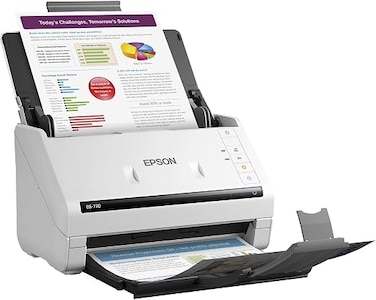 Epson WorkForce DS-770 Color Document Scanner, 45ppm, 100 Sheets ADF, 600 DPI, 5,000 pages Daily Duty Cycle, 5-Year Warranty