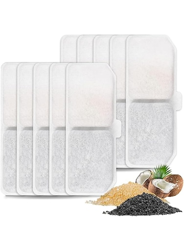 BananaHome Cat Water Fountain Filters,10 Packs Pet Water Fountain Filter Replacement Charcoal Water Fountain Filter Compatible with Cat Dispenser Dog Dispenser (White, 10pack)